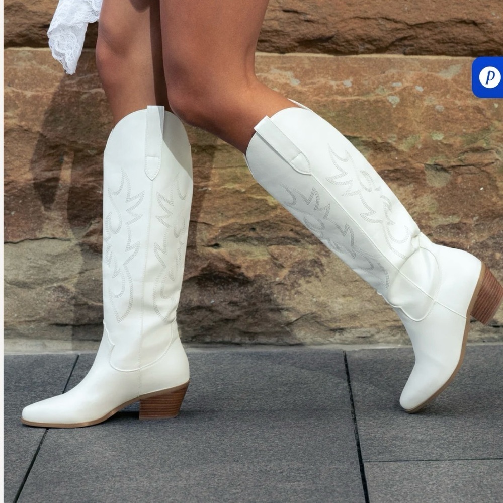 Bellini Urson White Western Style Boots 6 - Picture 2 of 16